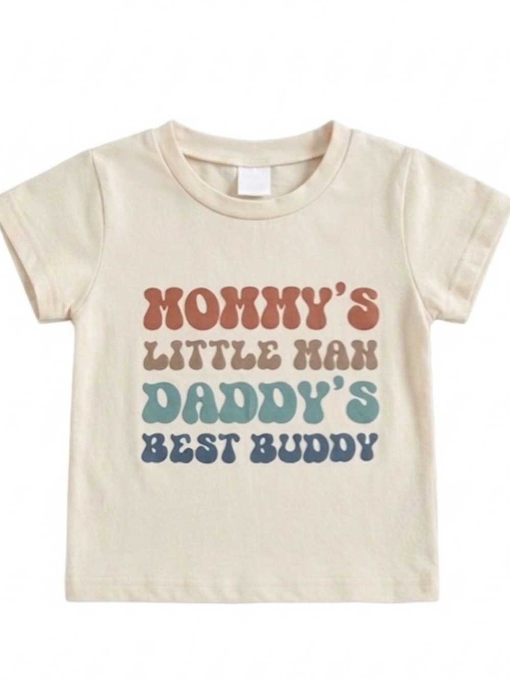 🎉(18-24m) Retro Style “Mommy’s Little Man, Daddy’s Best Buddy” Toddler Tee - Picture 2 of 3
